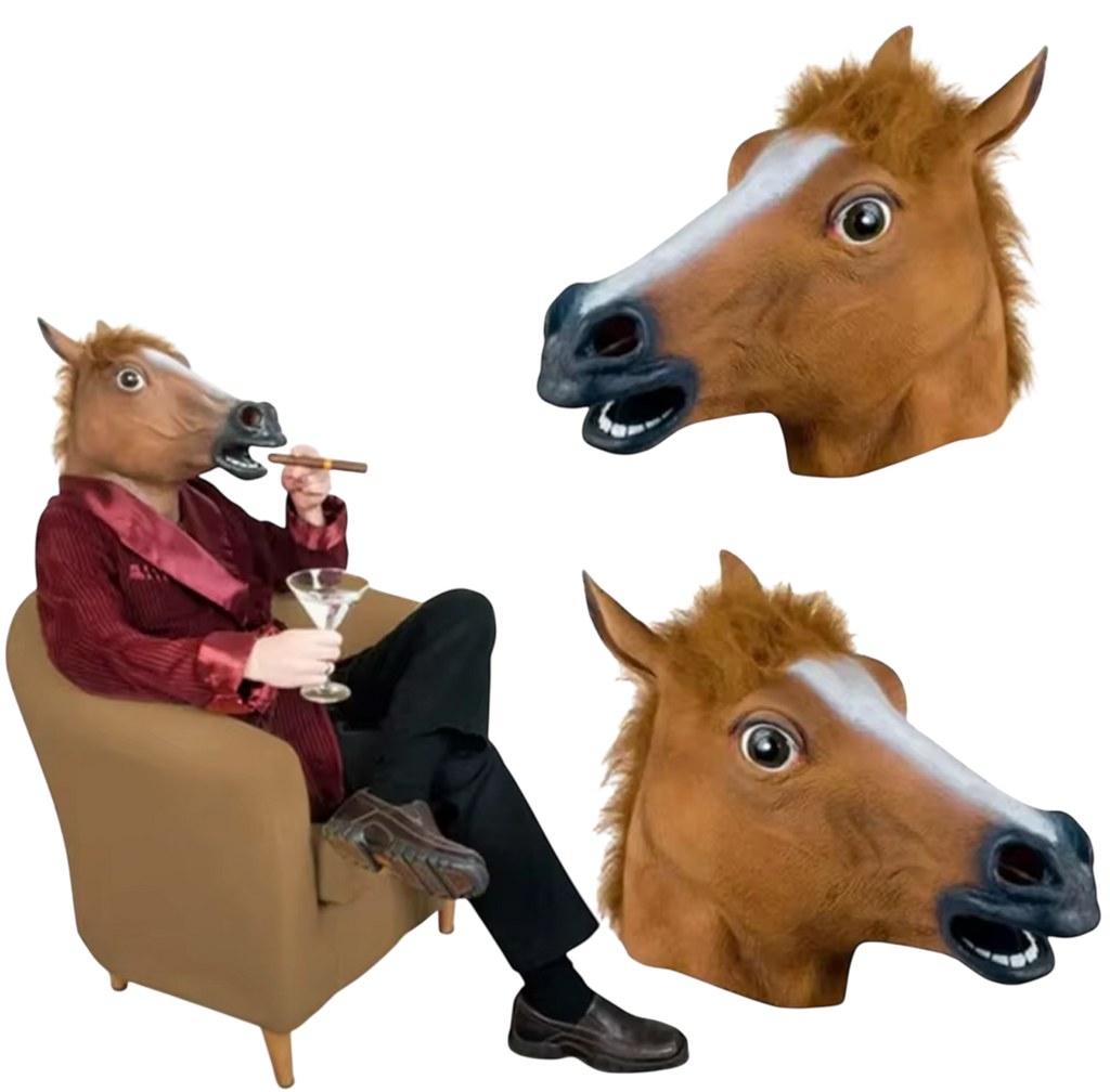 Brown Horse Face Head Mask