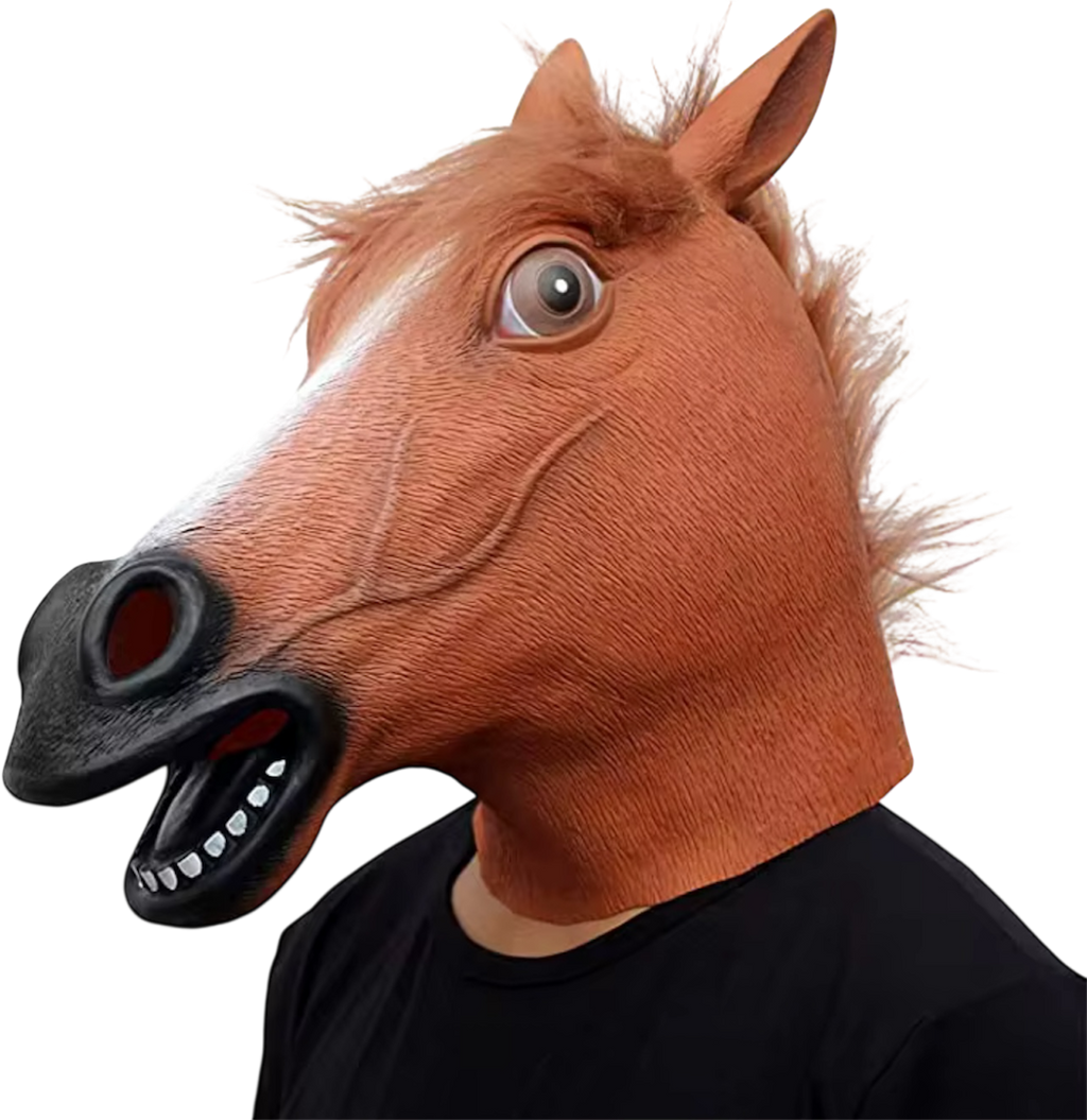 Brown Horse Face Head Mask
