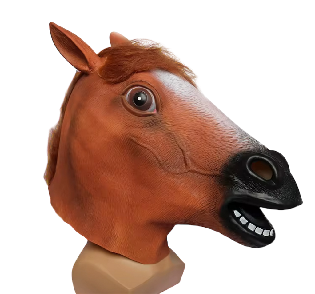 Brown Horse Face Head Mask
