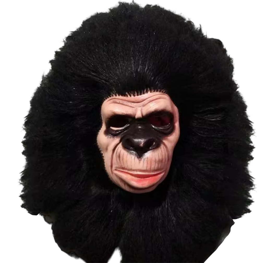 Curly Hair Chimp Monkey Face Head Mask