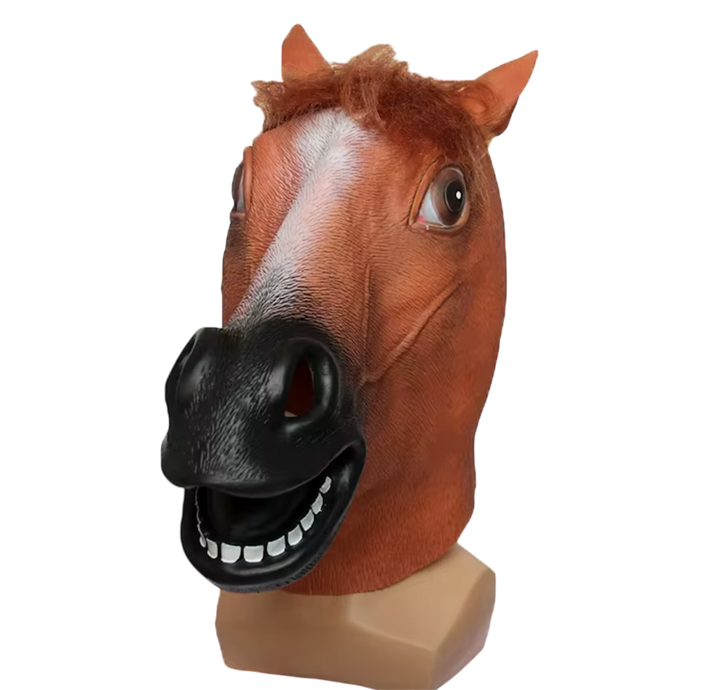 Brown Horse Face Head Mask